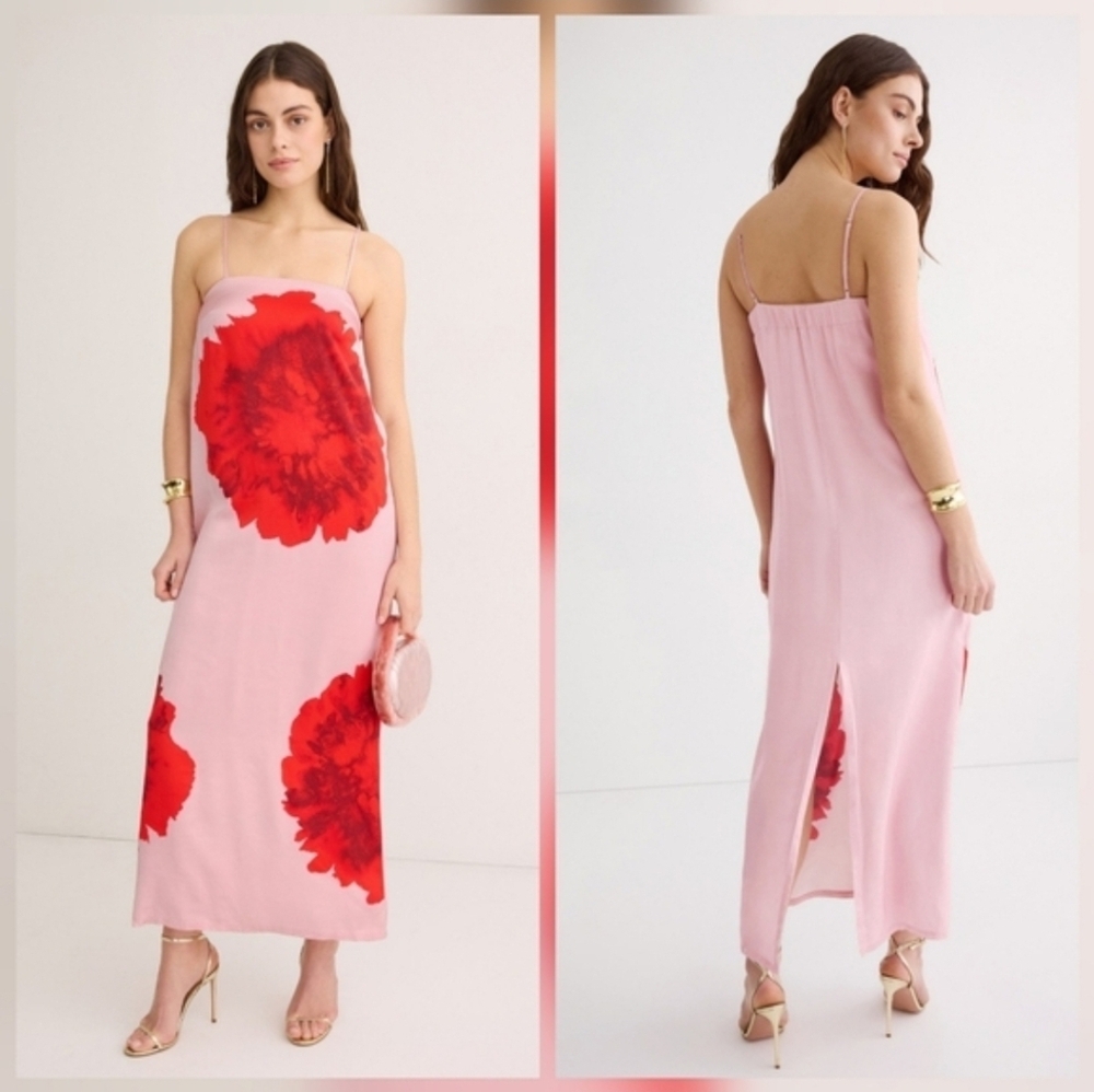 Suboo Emilia Bustier Gown In Pink Floral Gown Square Neck Size L